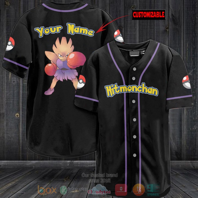 Personalized Pokemon Hitmonchan Custom Baseball Jersey Personalized Pokemon Hitmonchan Custom Baseball Jersey