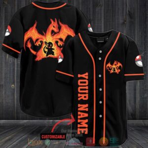 Personalized Pokemon Hitokage Baseball Jersey