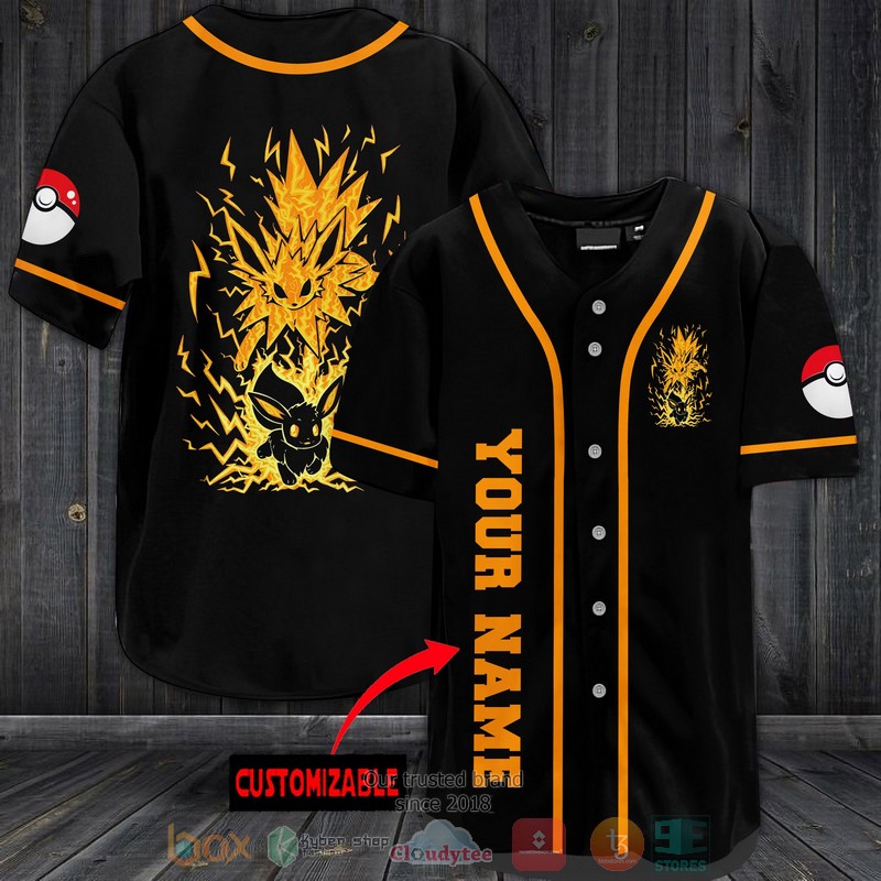 Personalized Pokemon Jolteon Baseball Jersey Personalized Pokemon Jolteon Baseball Jersey