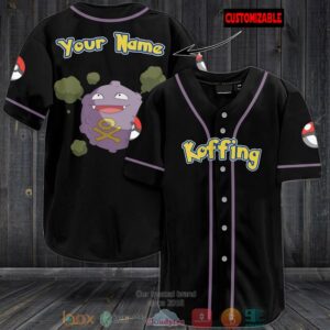 Personalized Pokemon Koffing Baseball Jersey