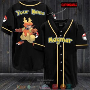Personalized Pokemon Magmar Baseball Jersey