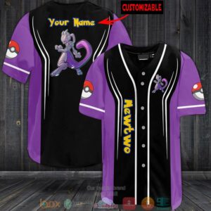 Personalized Pokemon Mewtwo Baseball Jersey
