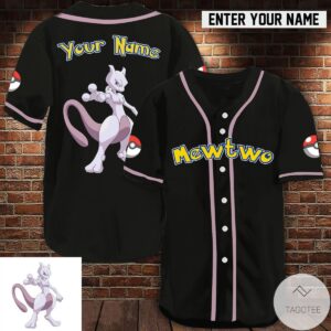 Personalized Pokemon Mewtwo Baseball Jersey