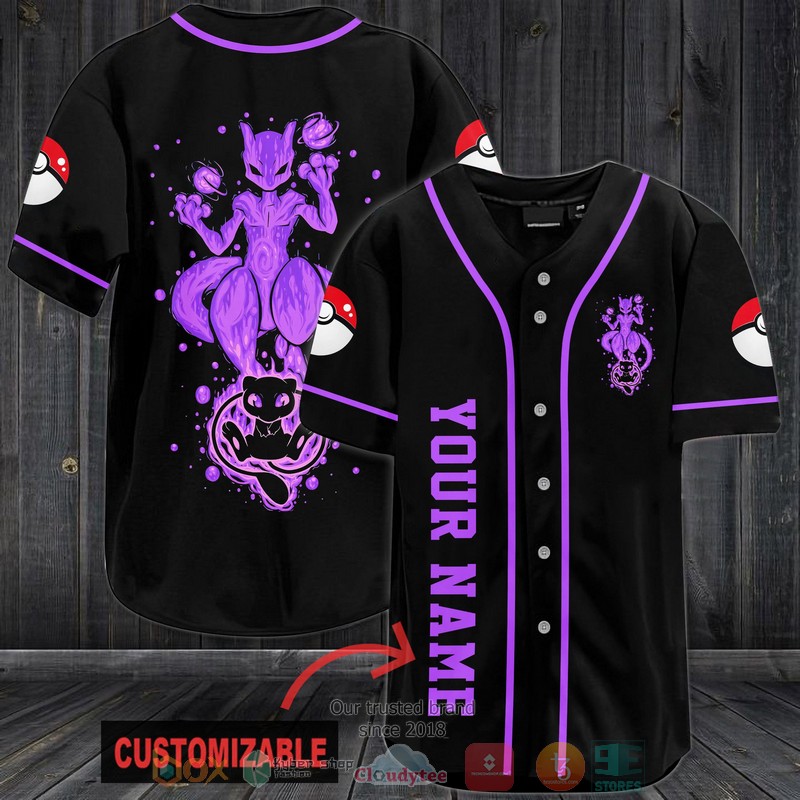 Personalized Pokemon Mewtwo Baseball Jersey Personalized Pokemon Mewtwo Baseball Jersey
