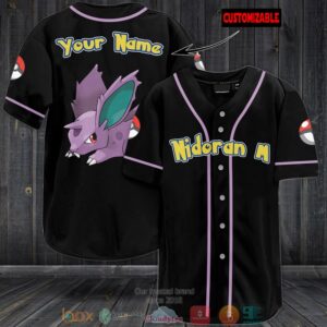 Personalized Pokemon Nidoran M Baseball Jersey