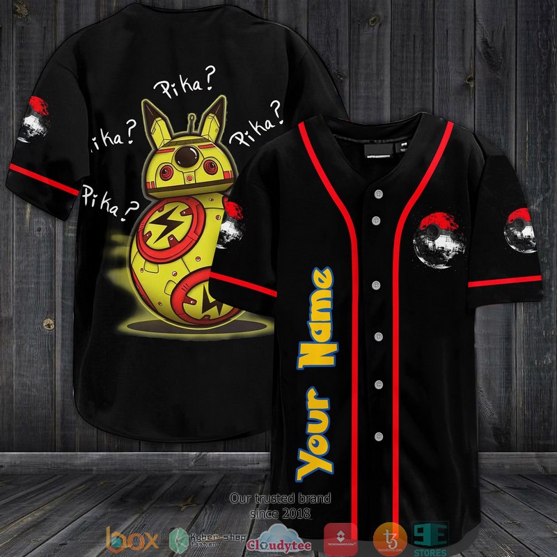 Personalized Pokemon Pika Baseball Jersey Personalized Pokemon Pika Baseball Jersey