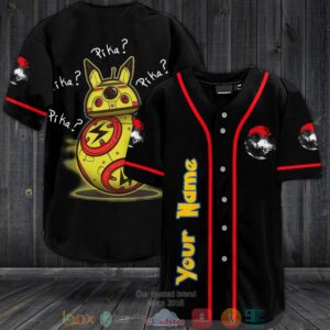 Personalized Pokemon Pika Pika Baseball Jersey