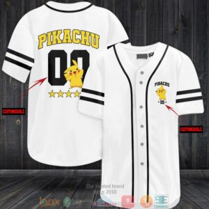 Personalized Pokemon Pikachu Baseball Jersey