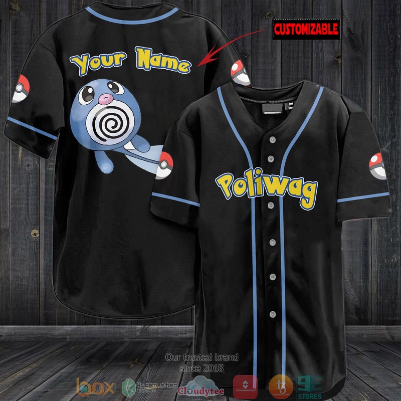 Personalized Pokemon Poliwag Baseball Jersey Personalized Pokemon Poliwag Baseball Jersey