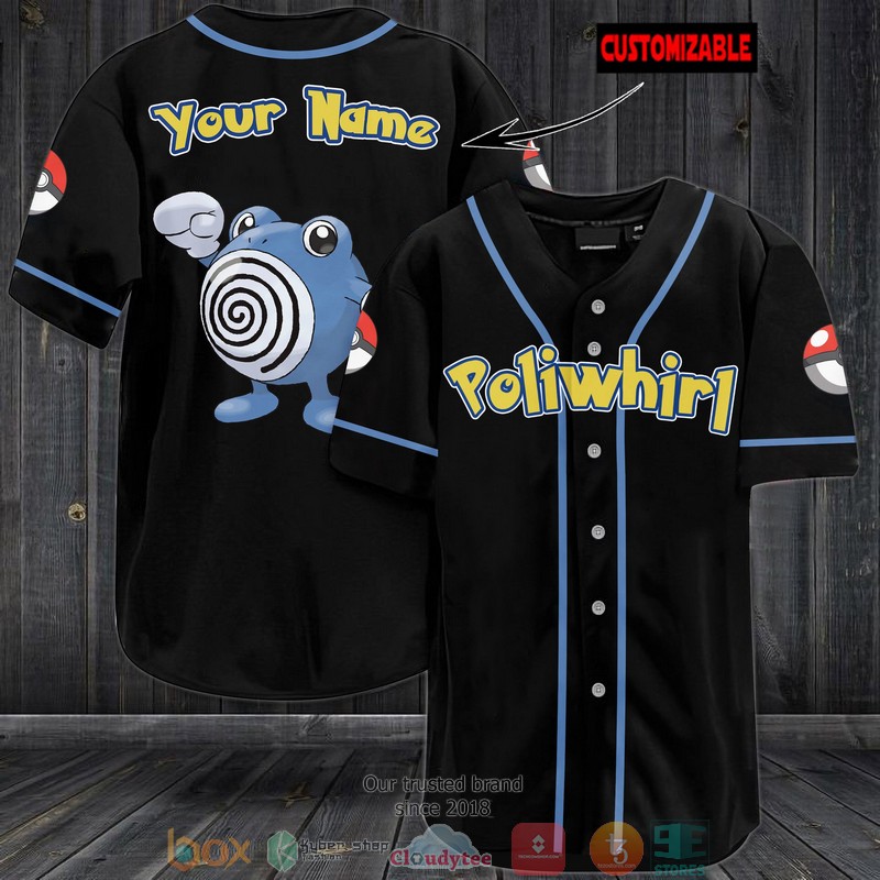 Personalized Pokemon Poliwhirl Baseball Jersey Personalized Pokemon Poliwhirl Baseball Jersey