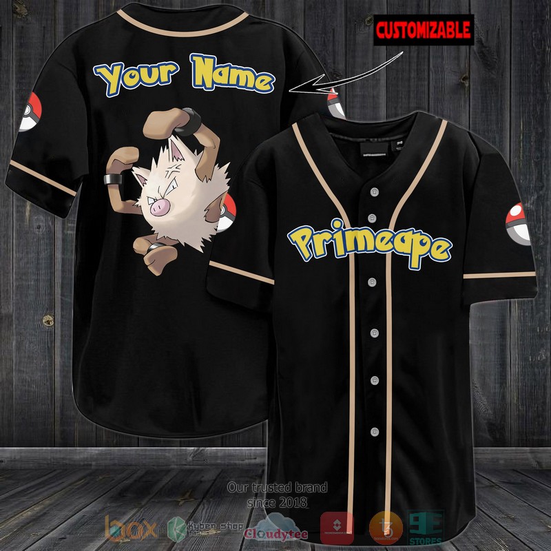 Personalized Pokemon Primeape Custom Baseball Jersey Personalized Pokemon Primeape Custom Baseball Jersey
