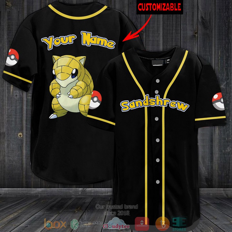 Personalized Pokemon Sandshrew Baseball Jersey Personalized Pokemon Sandshrew Baseball Jersey