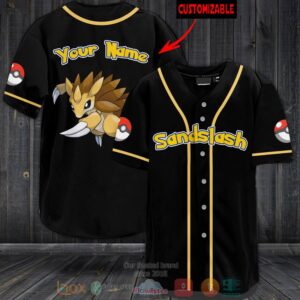 Personalized Pokemon Sandslash Custom Baseball Jersey
