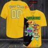 Personalized Pokemon Teenage Mutant Ninja Yellow Baseball Jersey