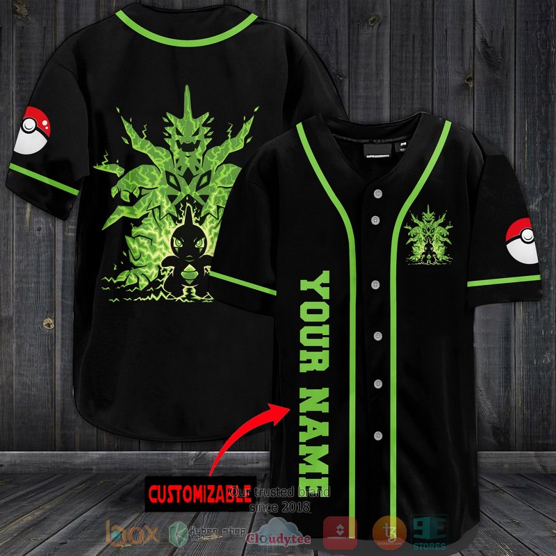 Personalized Pokemon Tyranitar Black Baseball Jersey Personalized Pokemon Tyranitar Black Baseball Jersey