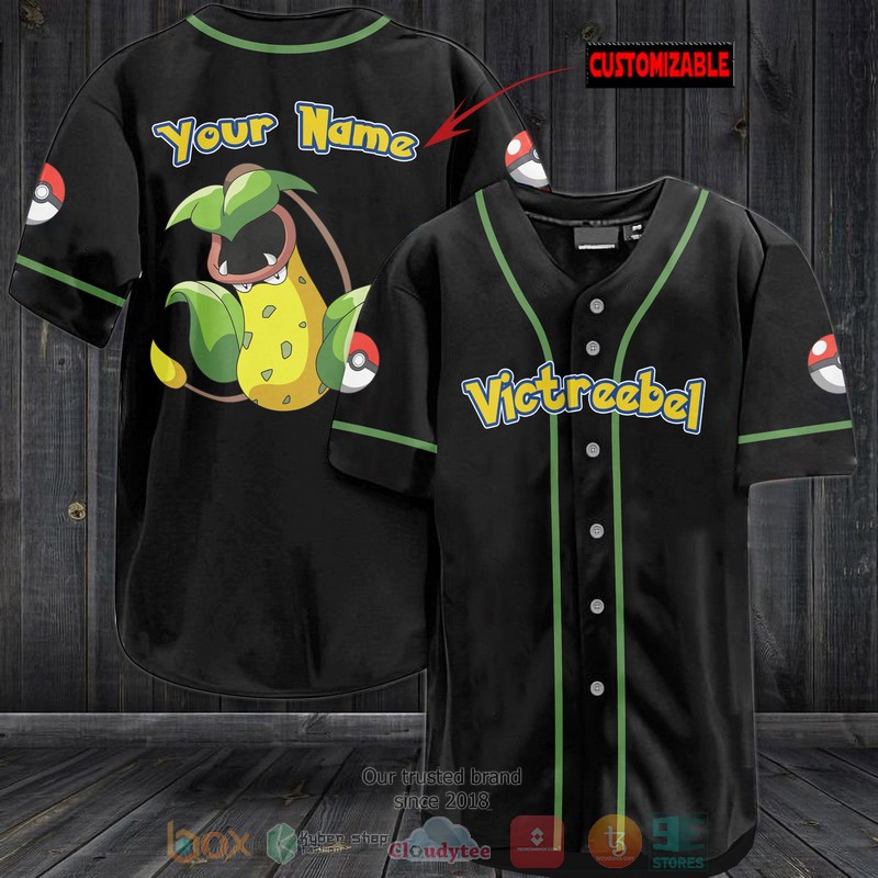 Personalized Pokemon Victreebel Custom Baseball Jersey Personalized Pokemon Victreebel Custom Baseball Jersey