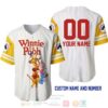 Personalized Pooh Tigger Piglet Eeyore All Over Print Pinstripe White Baseball Jersey