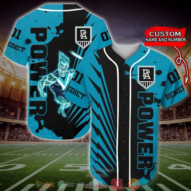 Personalized Port Adelaide Power Afl Baseball Jersey Shirt Personalized Port Adelaide Power Afl Baseball Jersey Shirt
