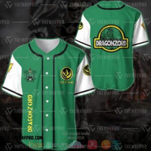 Personalized Power Rangers Mighty Morphin Dragonzord Custom Baseball Jersey