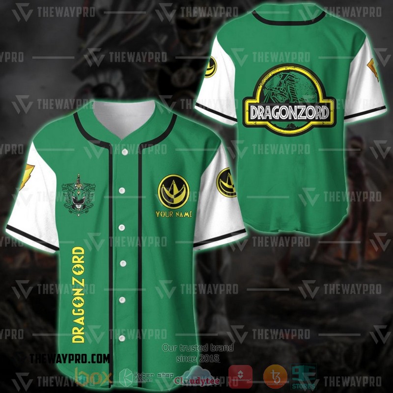 Personalized Power Rangers Mighty Morphin Dragonzord Custom Baseball Jersey Personalized Power Rangers Mighty Morphin Dragonzord Custom Baseball Jersey