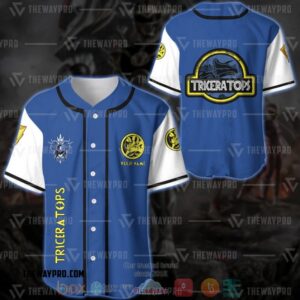 Personalized Power Rangers Mighty Morphin Triceratops Custom Baseball Jersey