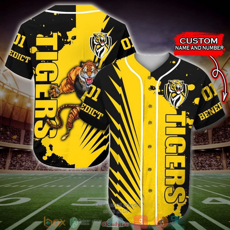 Personalized Richmond Tigers Afl Baseball Jersey Shirt Personalized Richmond Tigers Afl Baseball Jersey Shirt