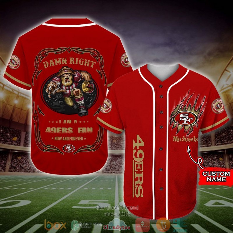 Personalized San Francisco 49Ers Mascot Nfl Baseball Jersey Shirt Personalized San Francisco 49Ers Mascot Nfl Baseball Jersey Shirt