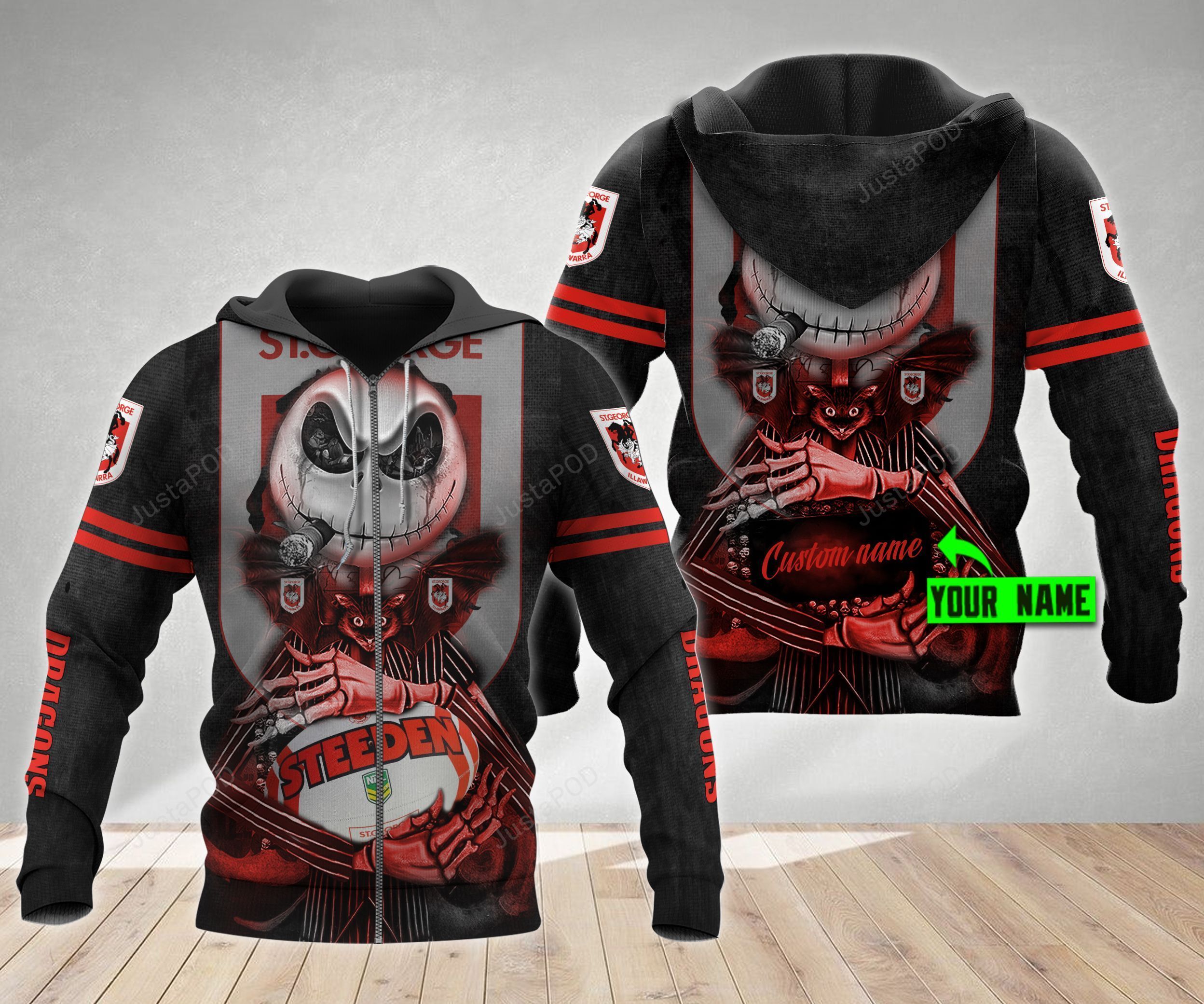 Personalized St George Illawarra Dragons 3D Hoodie Nrl 3D Hoodie Jack Skellington Custom Name 3D All Over Printed Hoodie - bcff5951ce95 Personalized St George Illawarra Dragons 3D Hoodie Nrl 3D Hoodie Jack Skellington Custom Name 3D All Over Printed Hoodie - bcff5951ce95