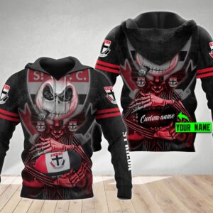 Personalized St Kilda Football Club 3D Hoodie Afl 3D Hoodie Jack Skellington Custom Name 3D All Over Printed Hoodie - 8dfd8df89396