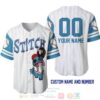 Personalized Stitch Disney All Over Print Pinstripe White Baseball Jersey