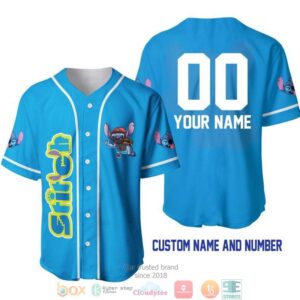 Personalized Stitch The Catcher Blue Baseball Jersey