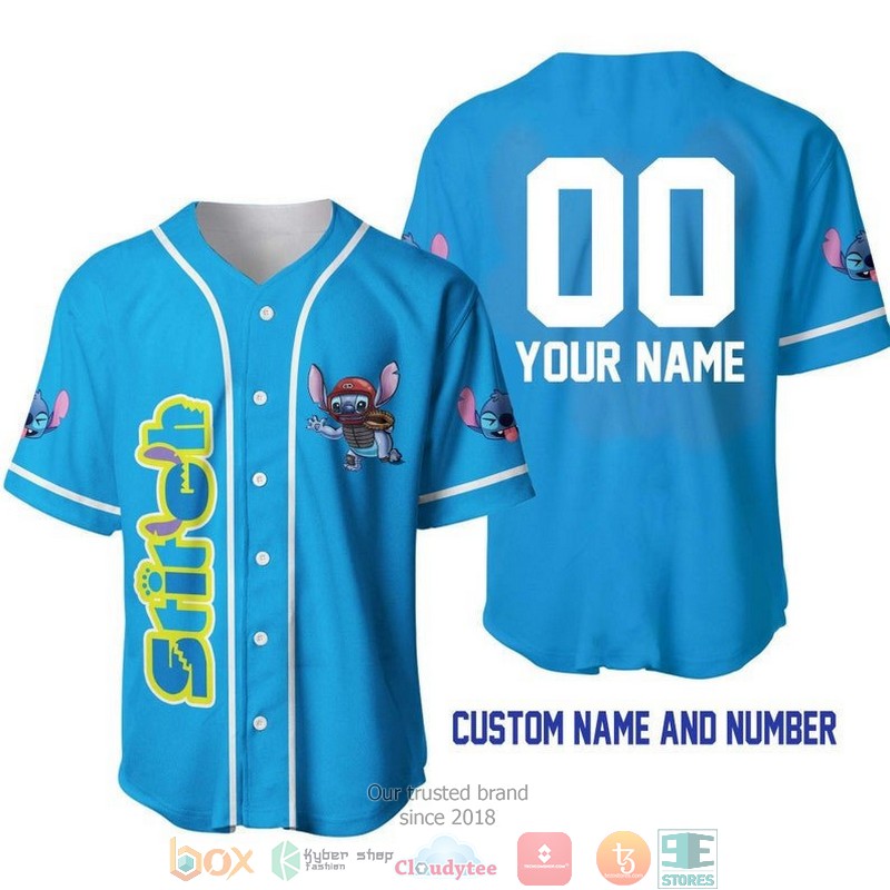 Personalized Stitch The Catcher Blue Baseball Jersey Personalized Stitch The Catcher Blue Baseball Jersey
