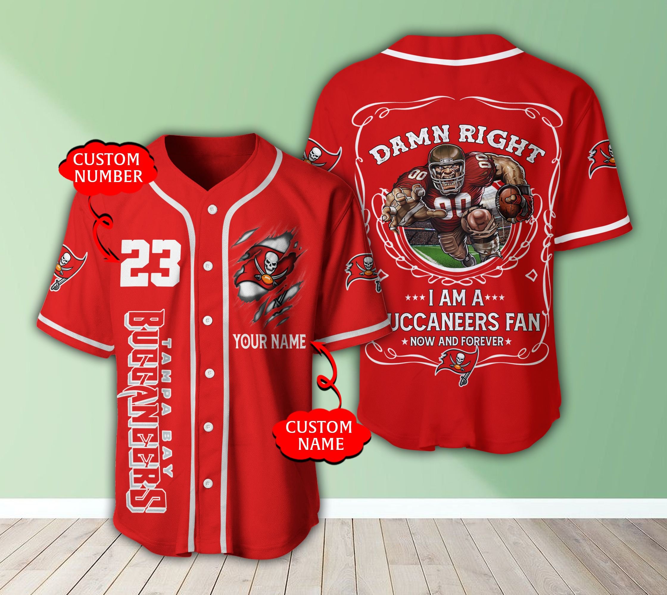 Personalized Tampa Bay Buccaneers Nfl 3D Baseball Jersey Personalized Tampa Bay Buccaneers Nfl 3D Baseball Jersey