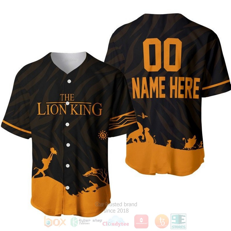 Personalized The Lion King Iconic Scene All Over Print Black Baseball Jersey Personalized The Lion King Iconic Scene All Over Print Black Baseball Jersey