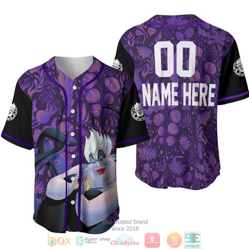 Personalized Ursula Pattern The Little Mermaid Dark Purple Baseball Jersey Personalized Ursula Pattern The Little Mermaid Dark Purple Baseball Jersey