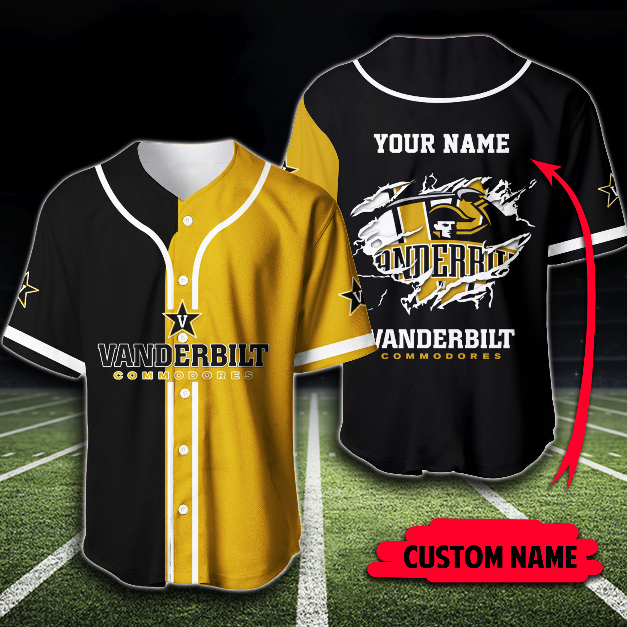 Personalized Vanderbilt Commodores Custom Baseball Jersey Shirt Personalized Vanderbilt Commodores Custom Baseball Jersey Shirt