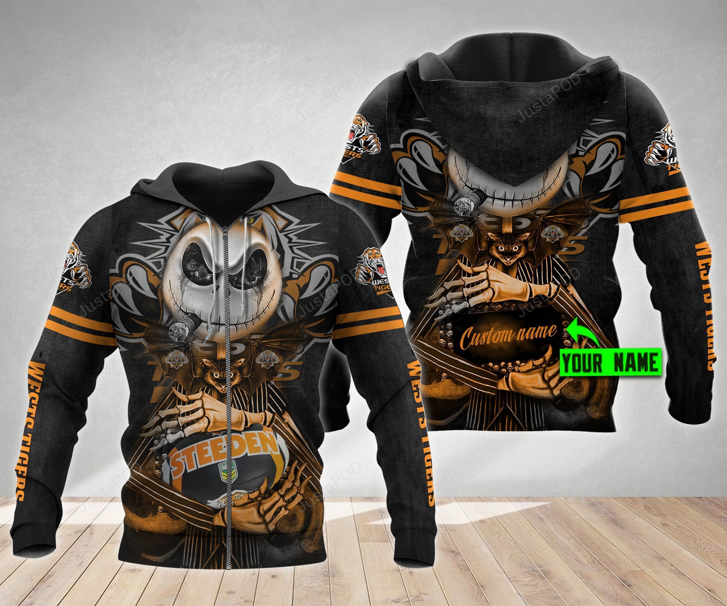 Personalized Wests Tigers 3D Hoodie Nrl 3D Hoodie Jack Skellington Custom Name 3D All Over Printed Hoodie - b2122d949cda Personalized Wests Tigers 3D Hoodie Nrl 3D Hoodie Jack Skellington Custom Name 3D All Over Printed Hoodie - b2122d949cda