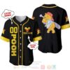 Personalized Winnie The Pooh Playing Baseball All Over Print Black Baseball Jersey