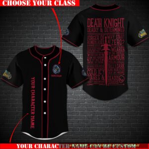 Personalized World Of Warcraft Death Knight Class Baseball Jersey Shirt