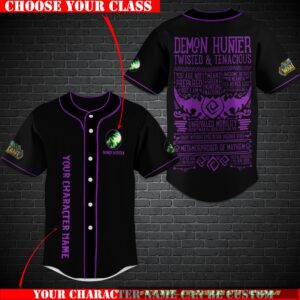 Personalized World Of Warcraft Demon Hunter Class Baseball Jersey Shirt