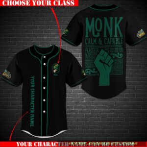 Personalized World Of Warcraft Monk Class Baseball Jersey Shirt