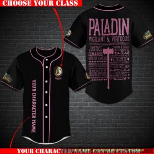 Personalized World Of Warcraft Paladin Class Baseball Jersey Shirt