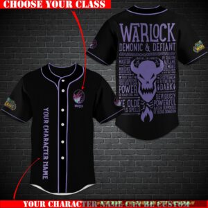 Personalized World Of Warcraft Warlock Class Baseball Jersey Shirt