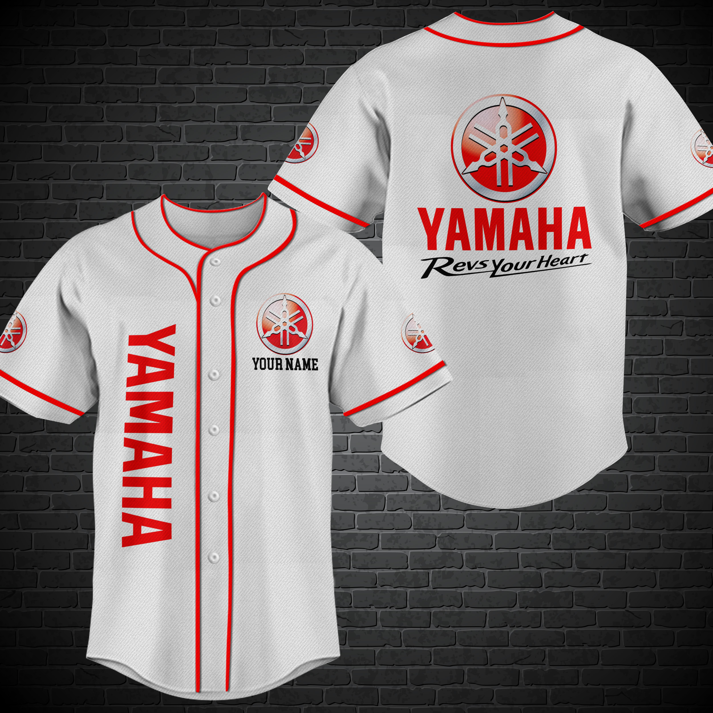 Personalized Yamaha Revs Your Heart Custom Baseball Jersey Personalized Yamaha Revs Your Heart Custom Baseball Jersey