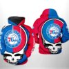 Philadelphia 76ers NBA Grateful Dead 3D Printed Hoodie/Zipper Hoodie - a5f67e7d6201