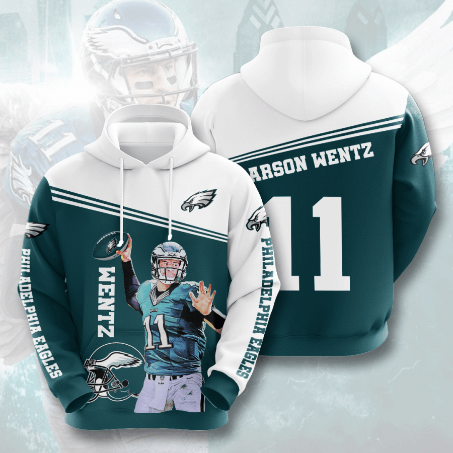 Philadelphia Eagles Carson Wentz 11 3D Hoodie - 79838cf8eb20 Philadelphia Eagles Carson Wentz 11 3D Hoodie - 79838cf8eb20