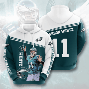Philadelphia Eagles Carson Wentz 11 3D Hoodie - 7aa803ca3374