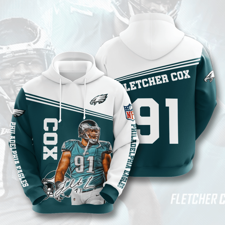 Philadelphia Eagles Fletcher Cox 91 3D Hoodie - f152474e1e0f Philadelphia Eagles Fletcher Cox 91 3D Hoodie - f152474e1e0f