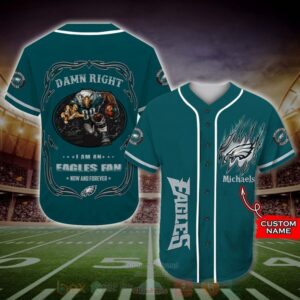 Philadelphia Eagles Mascot Nfl Custom Name Baseball Jersey