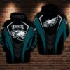 Philadelphia Eagles Nfl Football Black 3d Hoodie For Men For Women Philadelphia Eagles All Over Printed Hoodie. Philadelphia Eagles 3d Shirt - 70d6844c8831